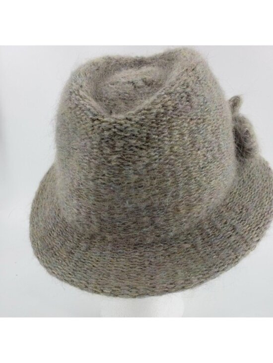 Vtg 80s 90s Mohair Wool Hat With Floral Accent main image 8